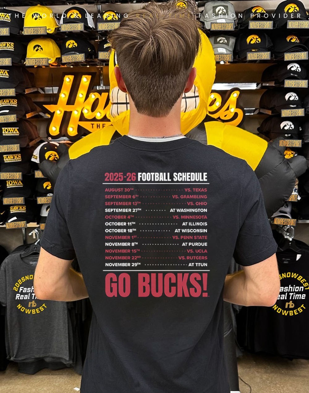 Ohio State Buckeyes 2025-26 Football Schedule 2 sided shirt