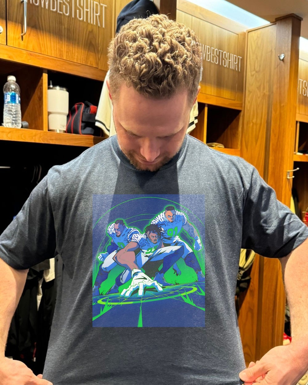 Seattle Seahawks player prepare for impact 2025 NFL cartoon shirt