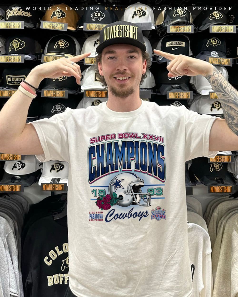 Dallas Cowboys 1990 Super Bowl XXVII Champions helmet shirt