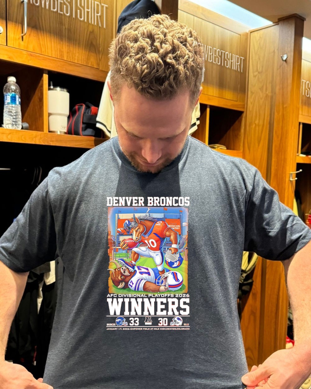 Denver Broncos AFC Division Champions 2026 Winners 33-30 mascot