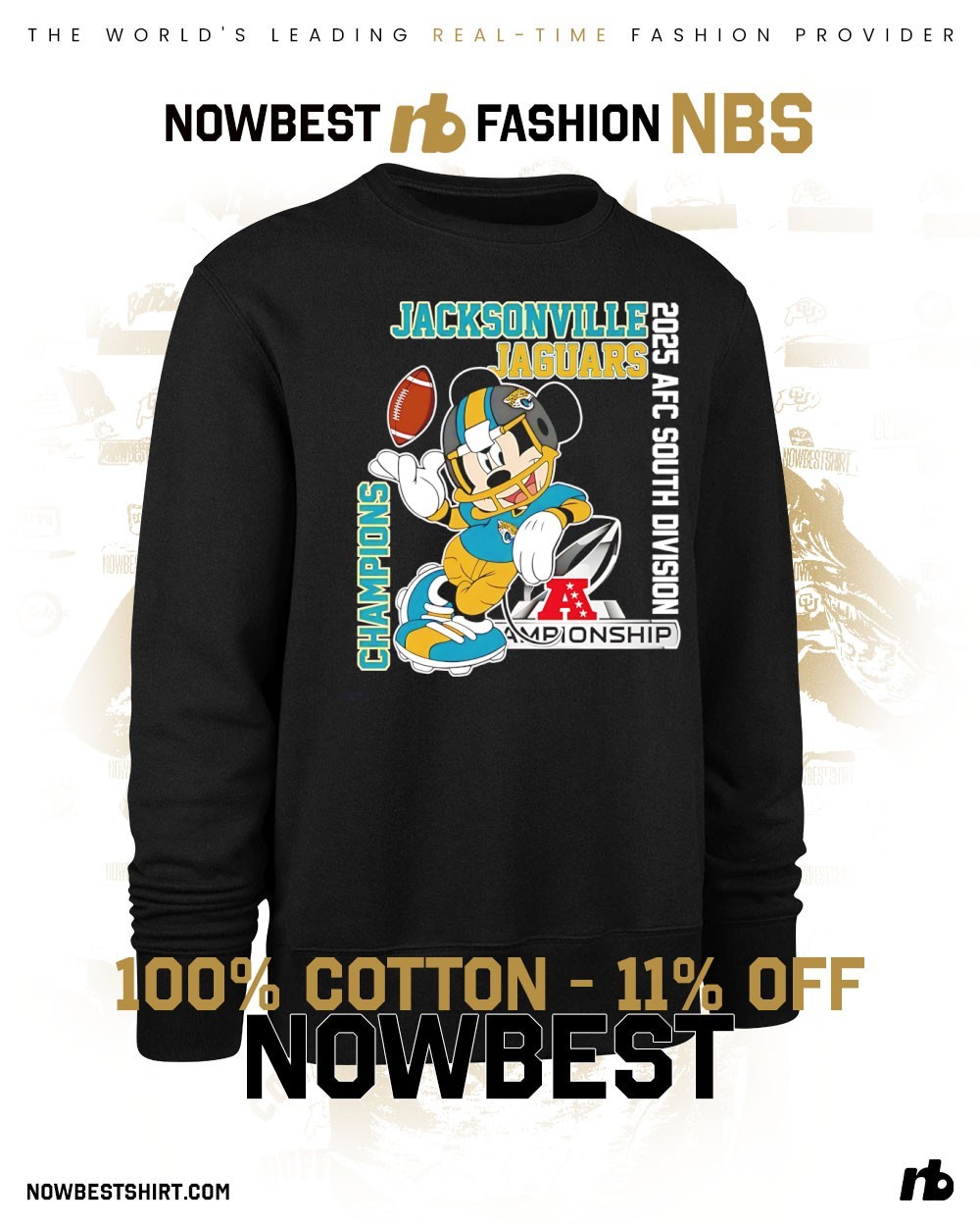 Mickey Mouse Jacksonville Jaguars 2025 AFC South Division