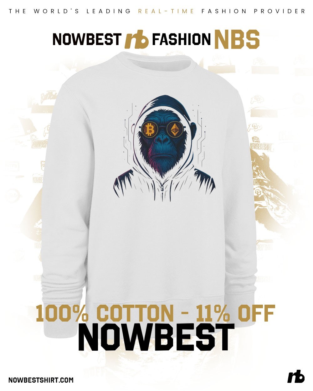 Monkey bitcoin crypto graphic shirt, hoodie, sweatshirt & apparel