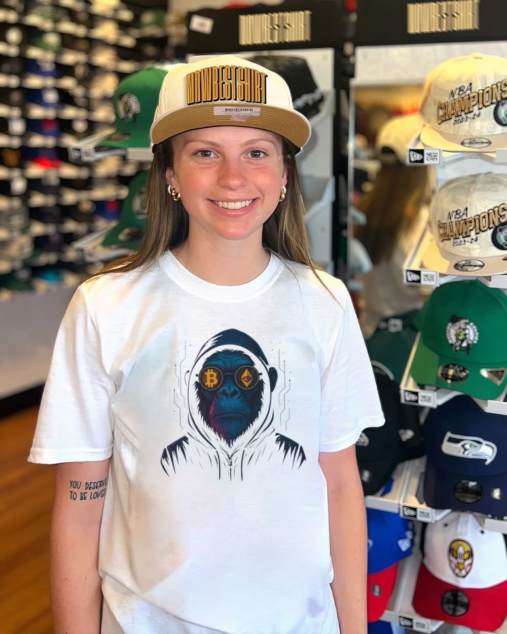 Monkey bitcoin crypto graphic shirt, hoodie, sweatshirt & apparel