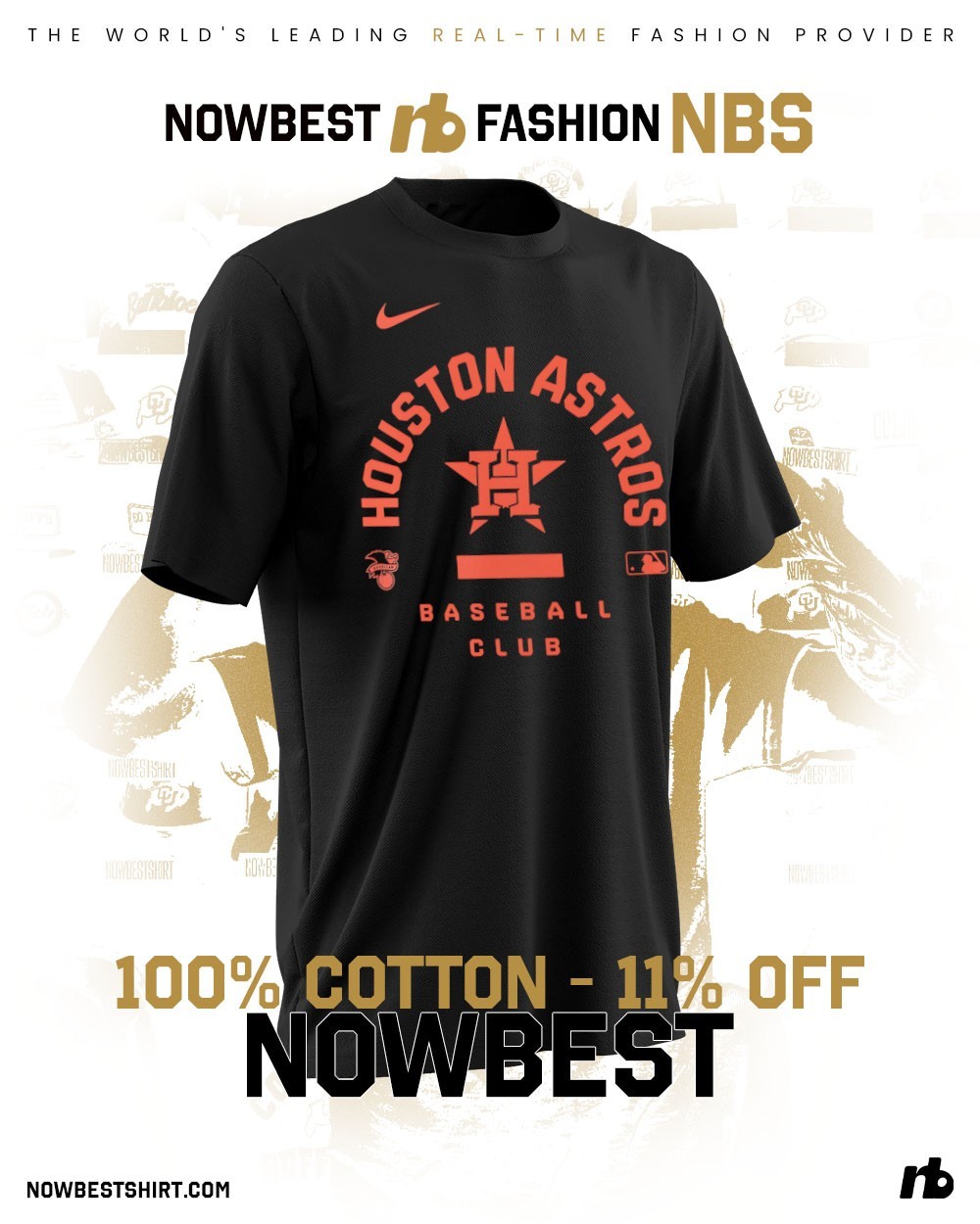NIKE ASTROS MLBベースボールシャツ　S訳あり新品 Official Houston Astros Baseball Club Nike American League shirt
