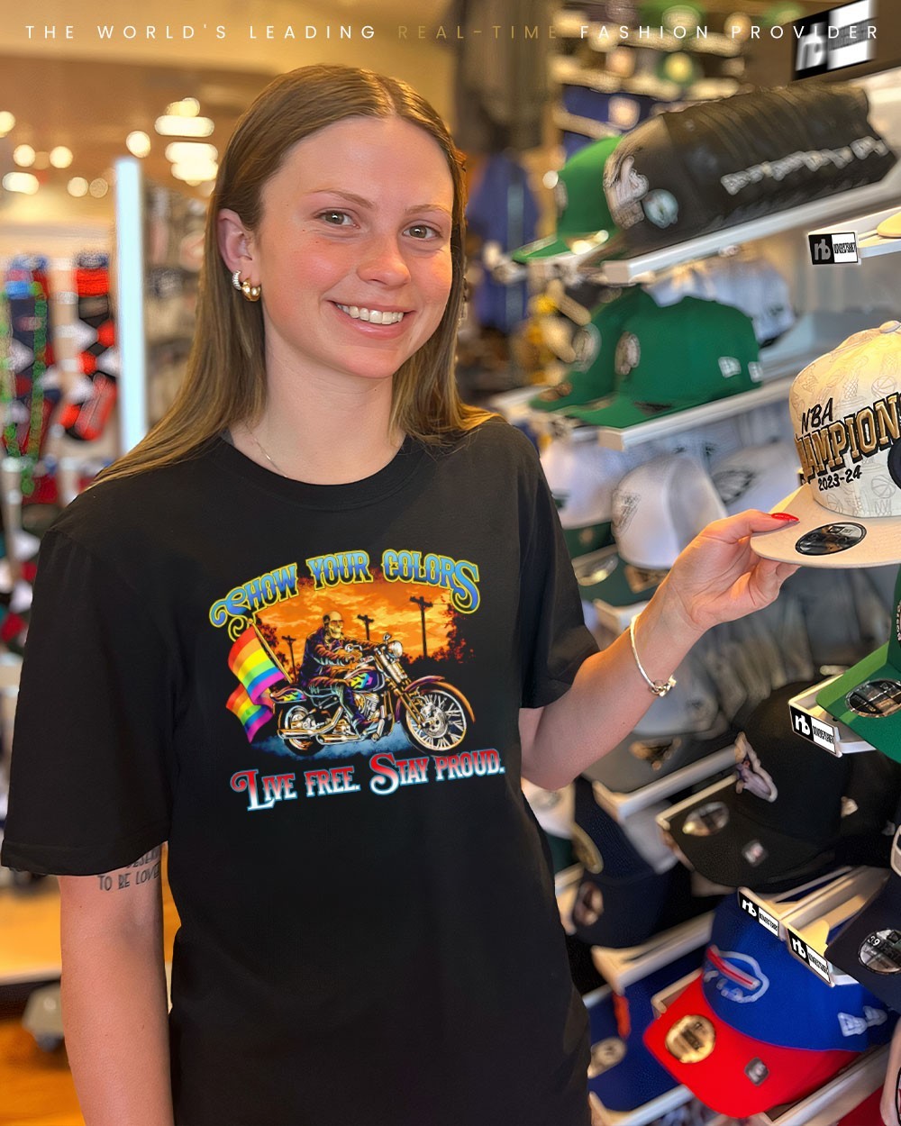 Skeleton riding motorbike show your colors live free stay proud