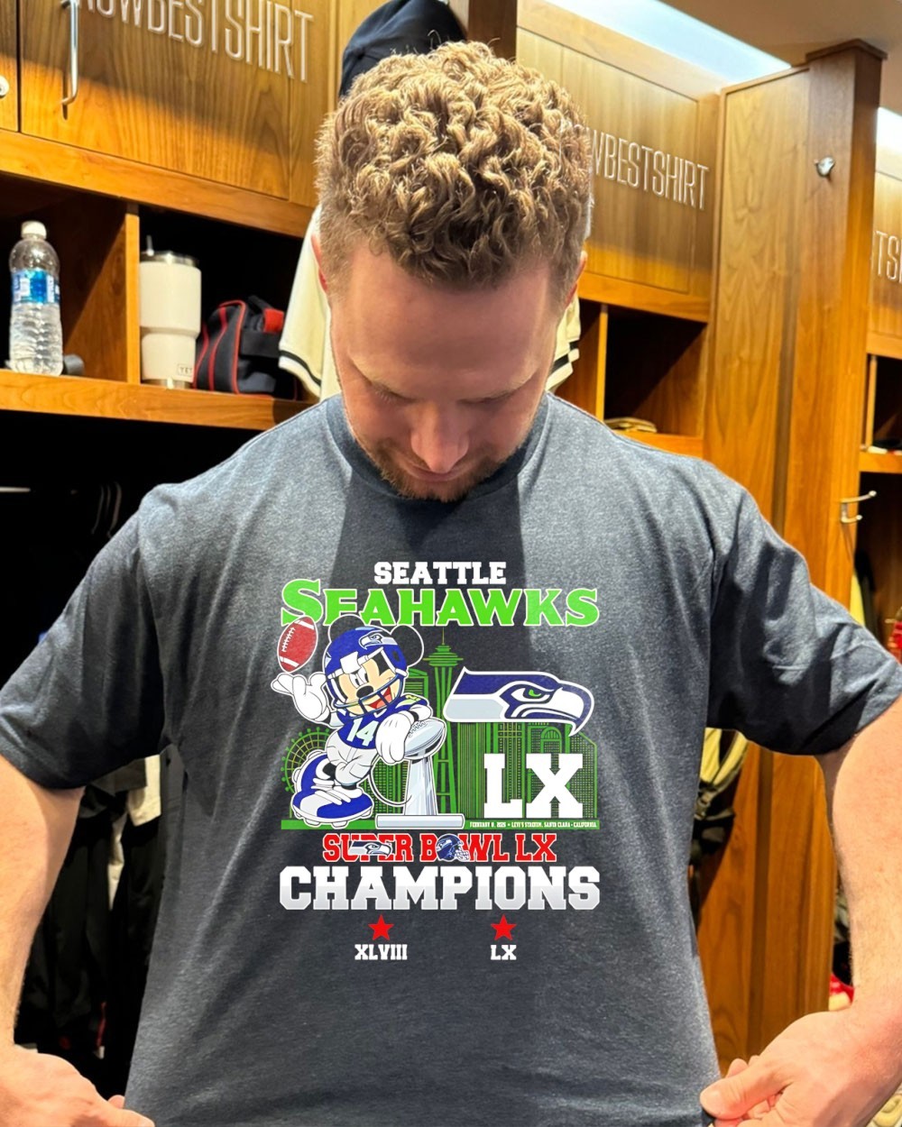 Mickey mouse Seattle Seahawks 2026 Super Bowl LX champions XLVIII