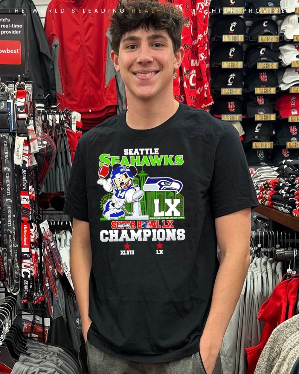 Mickey mouse Seattle Seahawks 2026 Super Bowl LX champions XLVIII