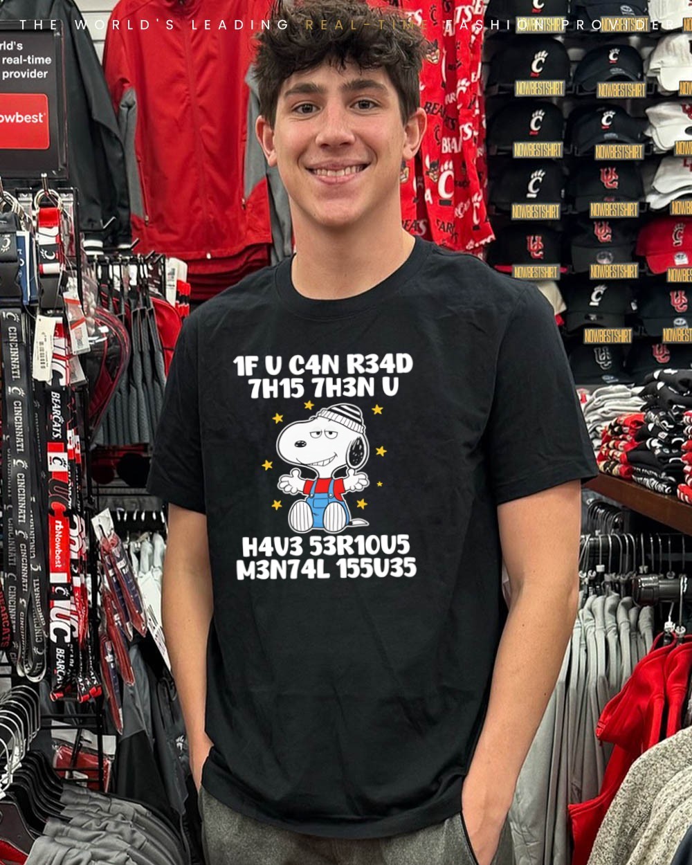 Snoopy 1F U C4N R34D 7H15 7H3N V H4V3 53R10V5 M3N74L 155U35 shirt