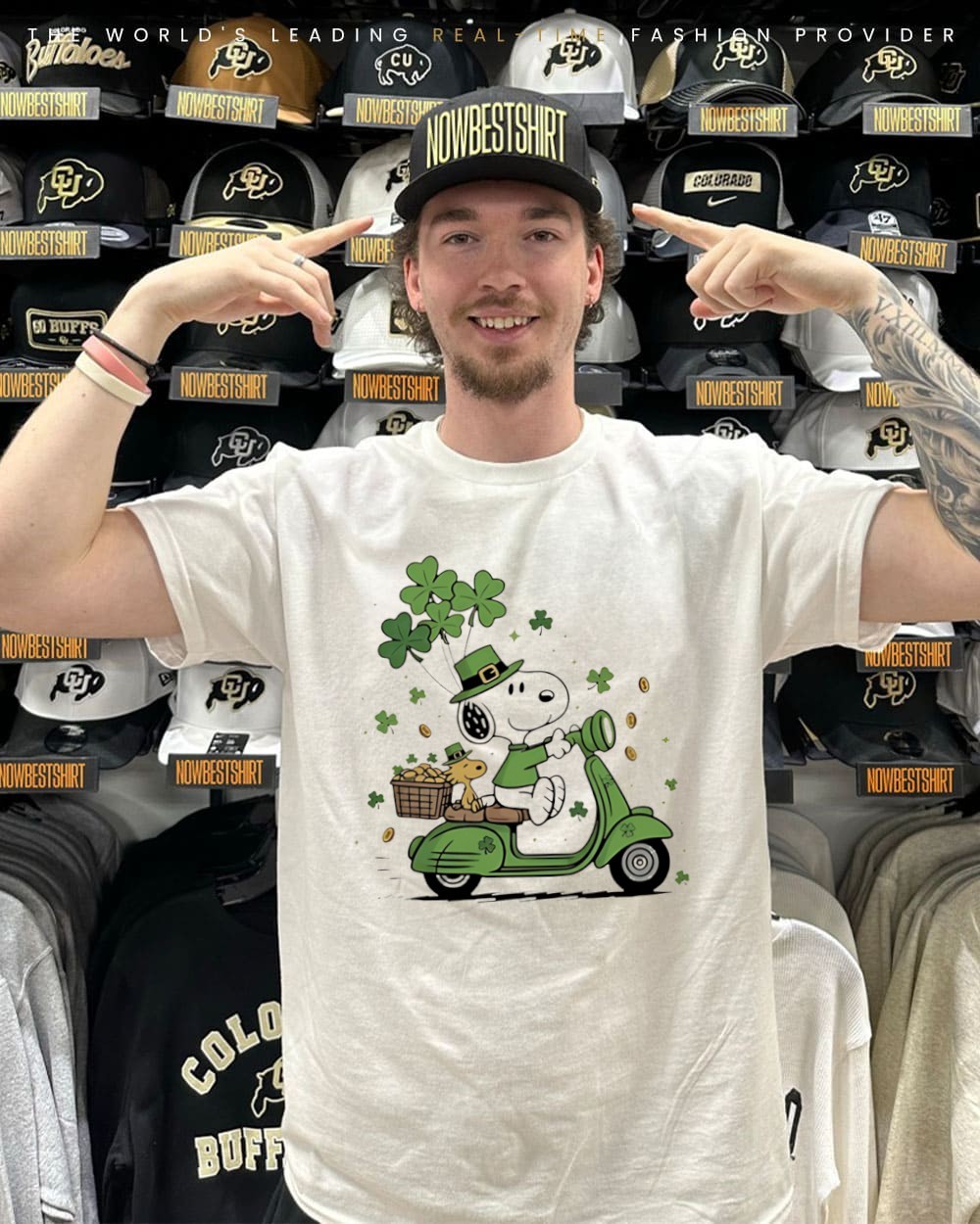 Snoopy and Woodstock riding motobyte St Patrick's Day 2026 shirt