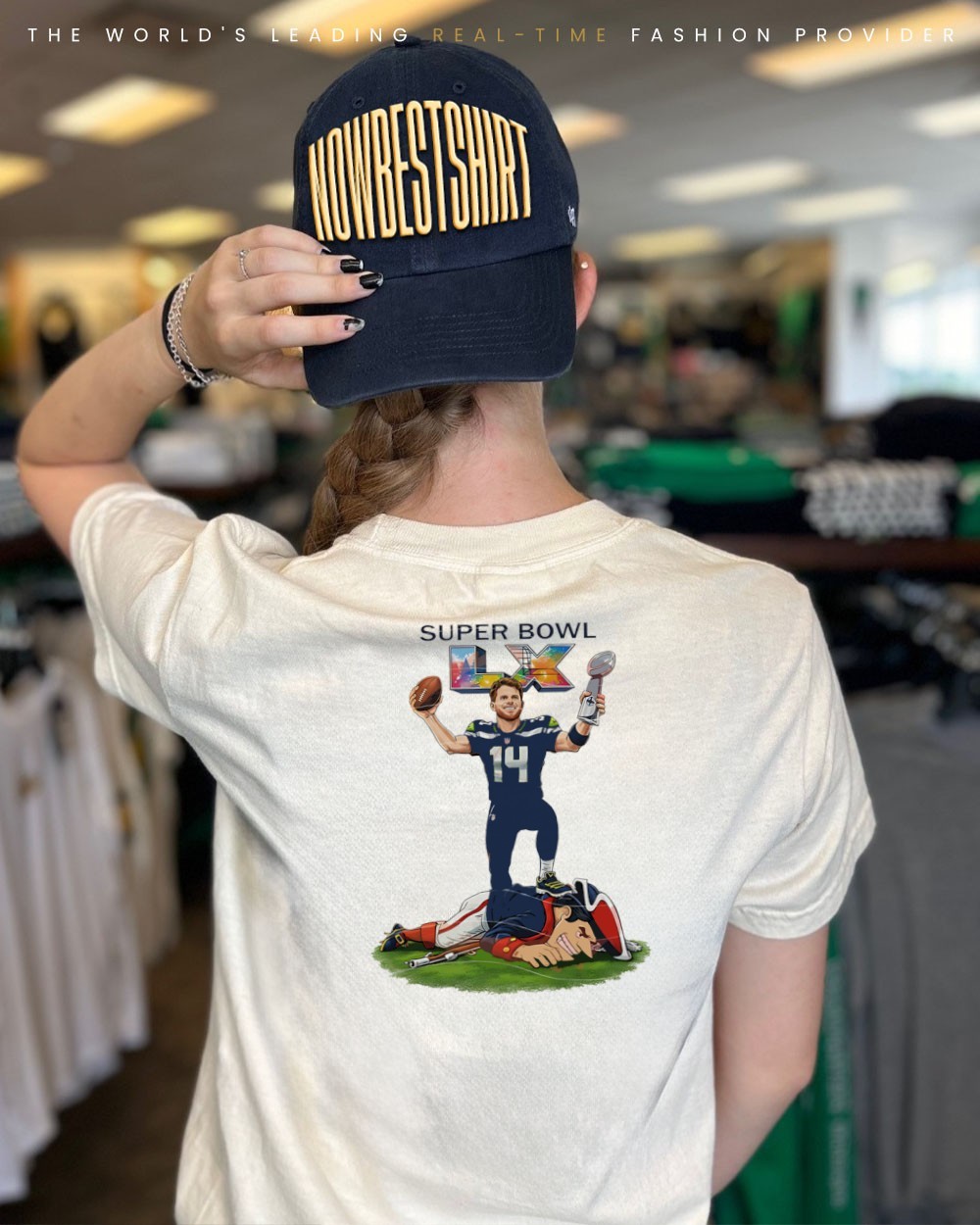 Super Bowl LX Champions Seahawks Sam Darnold vs Patriots mascot