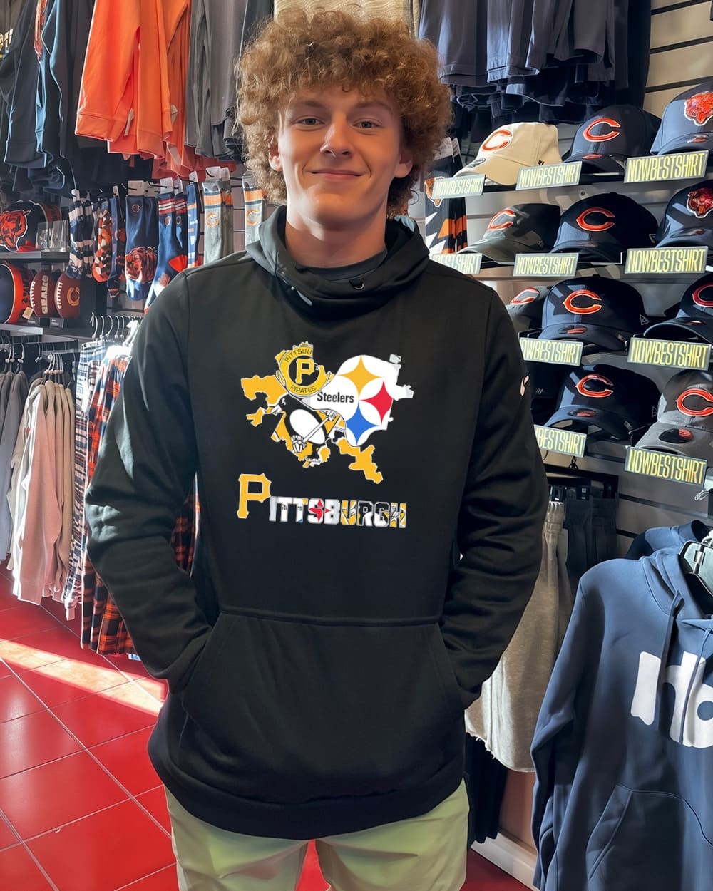 Pittsburgh city sports logos map graphic shirt, hoodie, sweatshirt ...